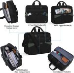 Laptop Bag 17.3 Inch Laptop Briefcase Large Laptop Case Waterproof Business Computer Bag Adjustable Shoulder Messenger Bag for Men Women, Black - Image 2